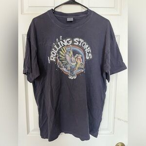American Eagle Outfitters Oversized Rolling Stones Glitter Charcoal T-Shirt